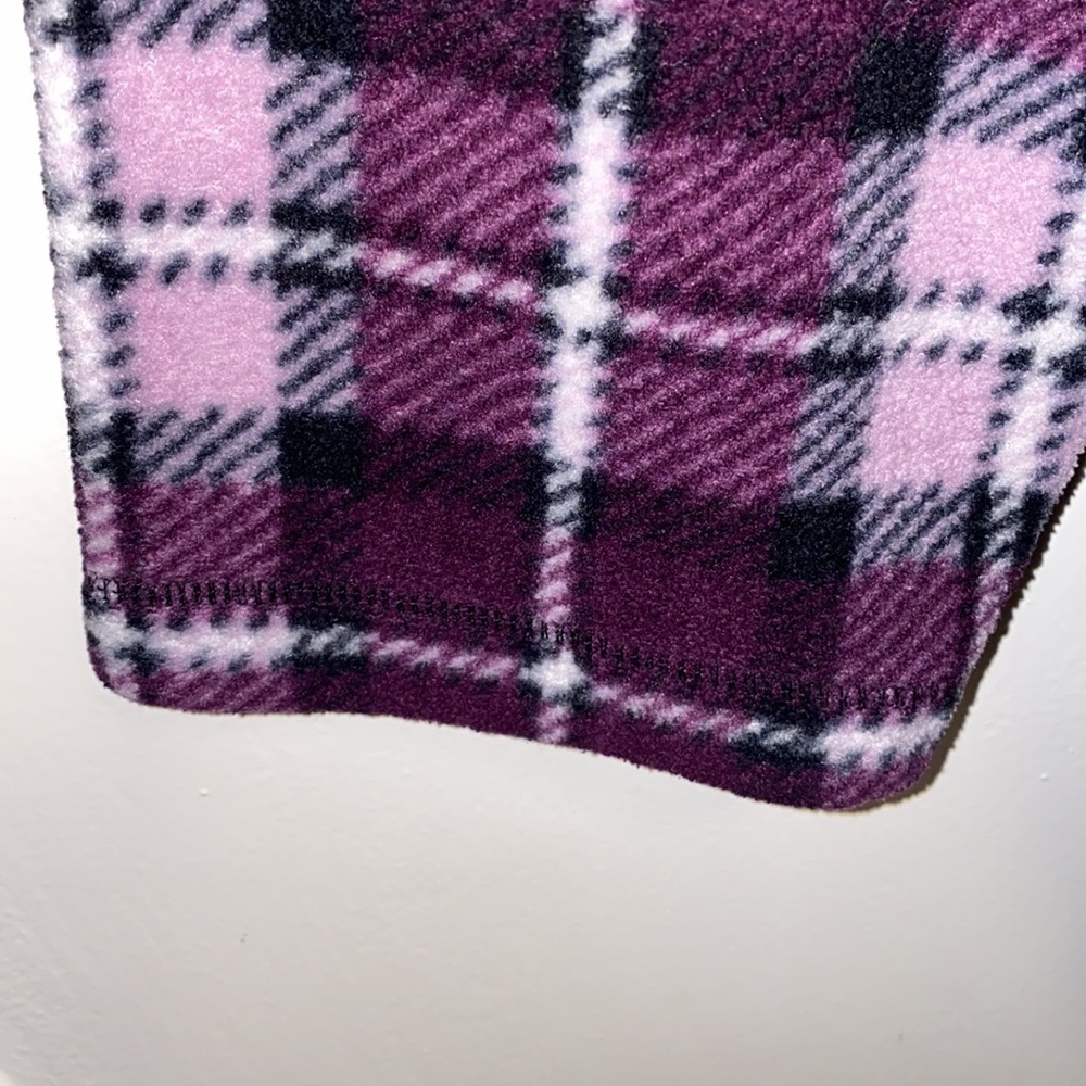 Crossroads Woman 1X Purple White Plaid Half Zip Up Sweater - Picture 11 of 13